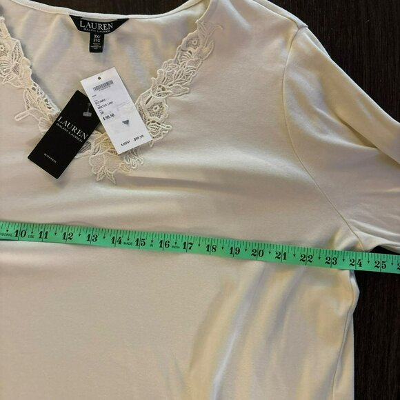 NWT Lauren Ralph Lauren Sulinah Winter Cream 3/4 Sleeve Embroidered Top Size 3X - Picture 9 of 9